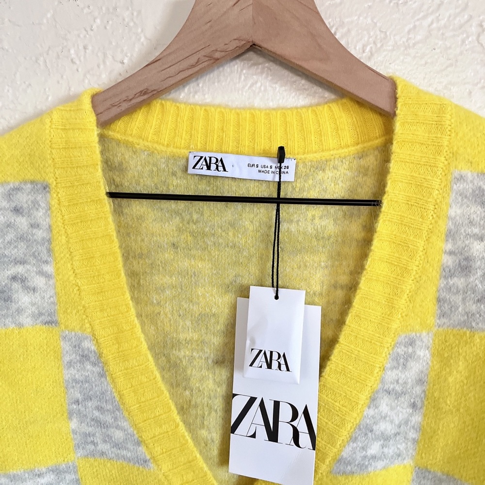 Zara Plaid Knit Jacket - Picture 2 of 5